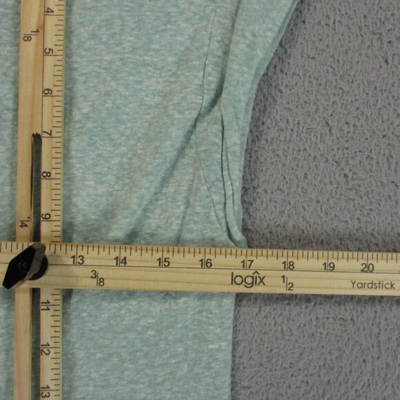 Rebecca Taylor Shirt Womens Large Green Peplum Knit Fitted Lightweight Sheer - Picture 8 of 11